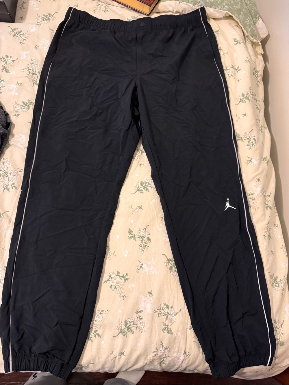 Jordan Black Track Pants with White Piping